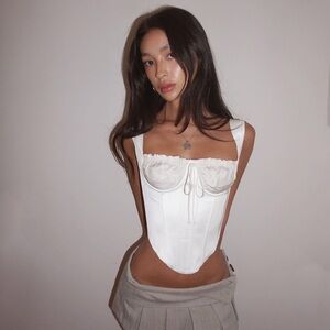 Danielle Guizio Ruched Cup Bustier Top